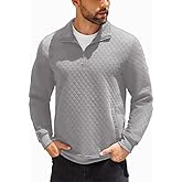 Yuyanrocks Mens Sweatshirt Quarter Zip Pullover Sweatshirt for Men Knit Mock Neck Long Sleeve Sweater Polo with Pocket