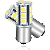 UNXMRFF 1156 LED Bulb White Super Bright 1073 1003 7506 1141 BA15S LED Bulbs 5050 18-SMD Replacement for 12V RV Interior Ceiling Dome Light/Travel Trailer/Boat Indoor/Camper Light Bulbs, (Pack of 2)