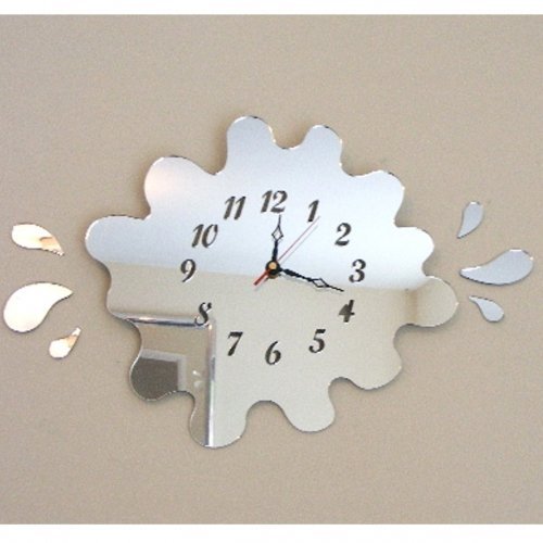 Puddle & Splashes Clock Mirror 34cm & 6 splashes