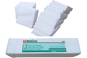Elimedical Non-Woven Gauze Sponges 2x2, Non-Sterile, 4-ply 800pcs/box (4 Packs of 200/pkg) (2 inch X 2 inch)