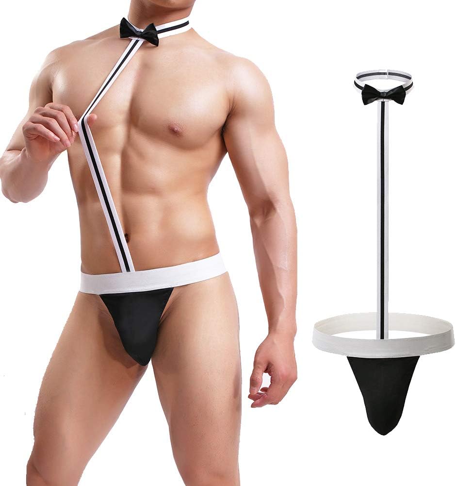 Shinywear Men's Sexy Mankini Costume Suspender Swimsuit Swimwear Thong Underwear