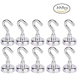 Magnetic Hooks, Makone 40 Pound Heavy Duty Neodymium Hanging Mighty Magnetic Hooks D25 (10 Packs)