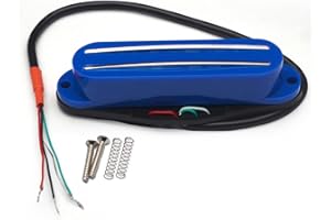 ROZILO Blue Alnico 5 Hot Rail Humbucker Single-Coil-Sized Pickup 9-10K Humbucker for ST Single Size Pickup Electric Guitar