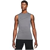 Nike Pro Dri-Fit Men's Slim Fit Sleeveless Top (as1, Alpha, s, Regular, Regular, Dark Gray/Black, Small)