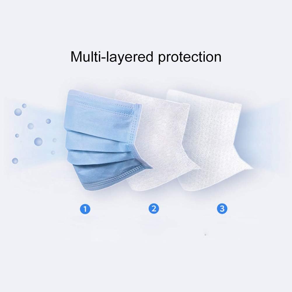 50 Pcs Disposable Surgical Mask Ear Loop Face Masks Medical Mask Germ Protection Surgical Dust Filter Earloop Mouth Cover-Blue