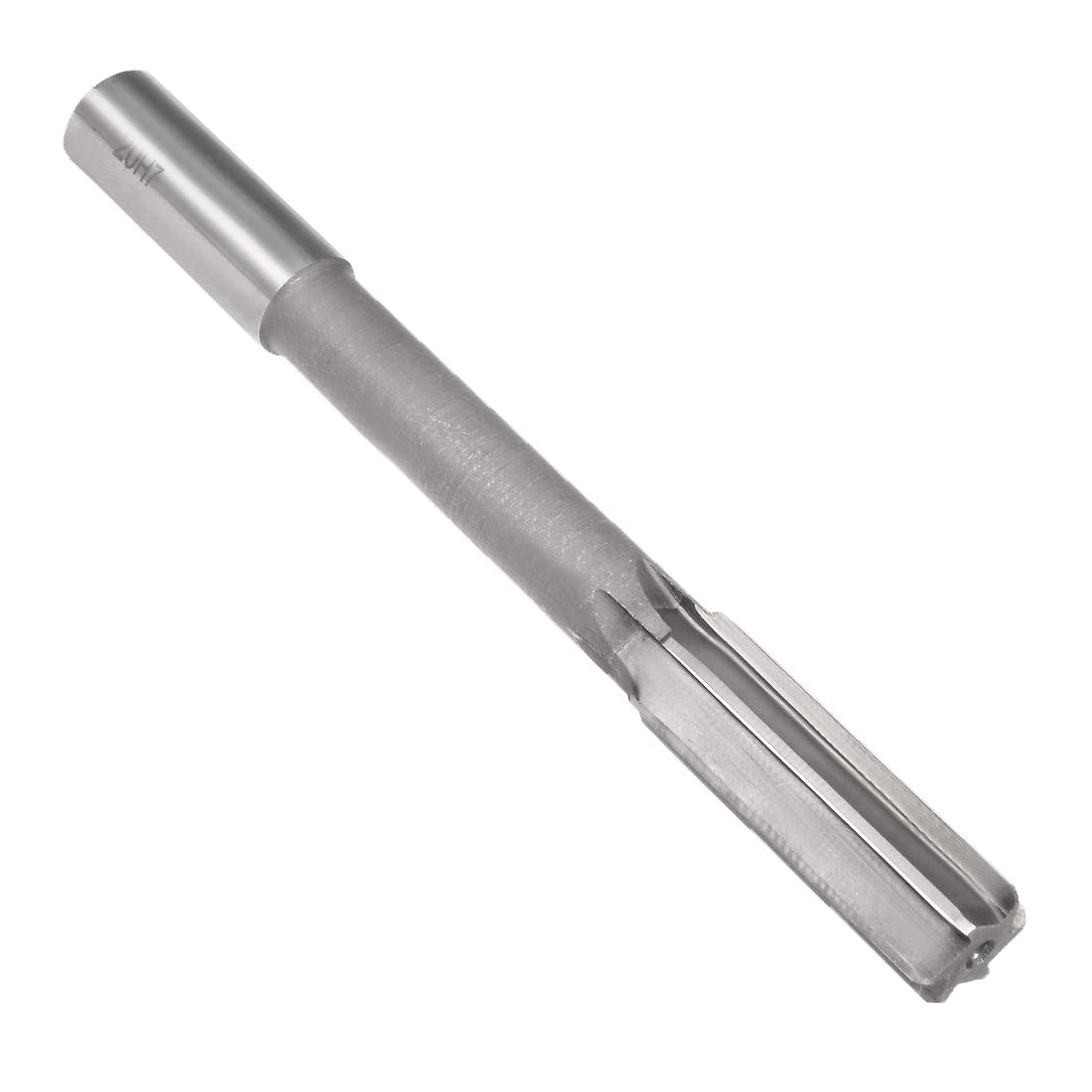 sourcing map Chucking Reamer 20mm, H7 HSS Lathe Machine Reamer 6 Straight Flutes, Round Shank Milling Cutting Tool, Metric Reaming Drill Bit for Stainless Steel Metal Hole