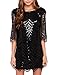 Hodoyi Women Sparkly Wave Metallic Sequin Mini Blouse Club Shift Dress