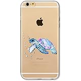 BoomTeck iPhone 6s Case, Transparent Clear Protective Bumper Case for 4.7" iPhone 6 / iPhone 6S in Slim Soft Silicone Gel TPU Back Skin Shockproof Art Pattern Colorful Sea Turtle