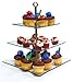 Imperial Home Stylish Glass Cupcake Stand - 3 Tier Desert / Cake Stand Party Display
