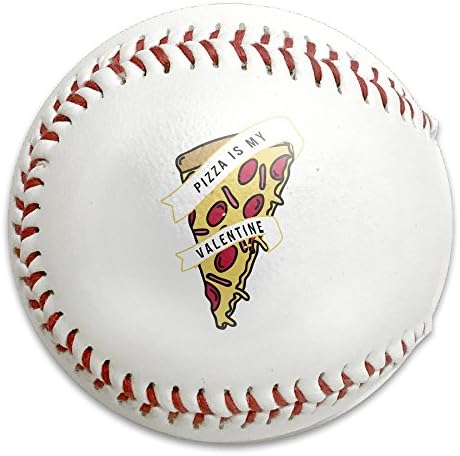 Pizza Is My Valentine Funny Pizza Size 9 Safety Soft Baseballs Bullet Ball Training Ball White
