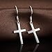 Sterling Silver Cross Dangle Earrings for Women and Men - Han Han Cross Drop Hook Jewelry