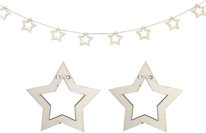 Amazon Co Jp Regalo 木製 スターガーランド 星 ウッド 約7 5cm 誕生日 パーティー バースデー インテリア 装飾 ナチュラル おもちゃ