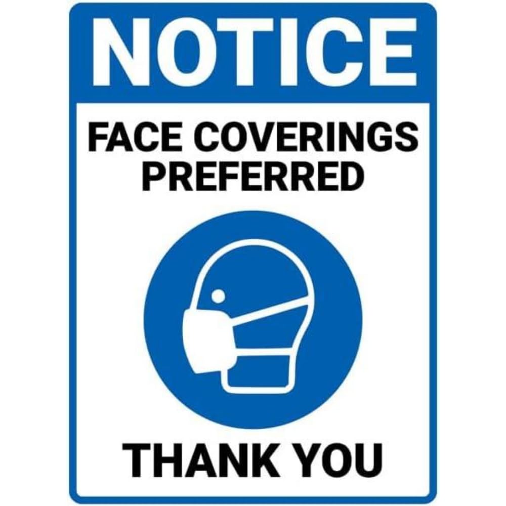 V Safety notice - Please Wear A Face Mask - 200 x 300 mm1 mm Rigid Plastic Safety Sign