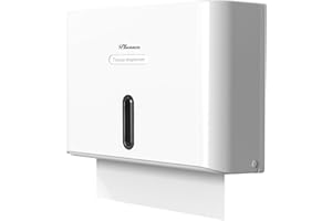PLUSSEN Paper Towel Dispenser Wall Mount, Adhesive No Drilling Multifold Trifold C Fold Commercial Hand Towel Dispenser,White