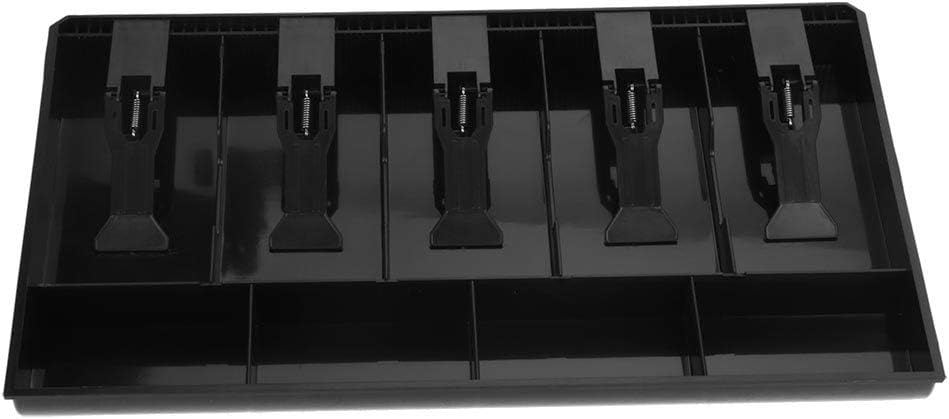 SANON Cash Drawer Register Insert Tray Replacement 5 Bills 4 Coins Money Storage Box with Plastic Clip (Black) : Office Products