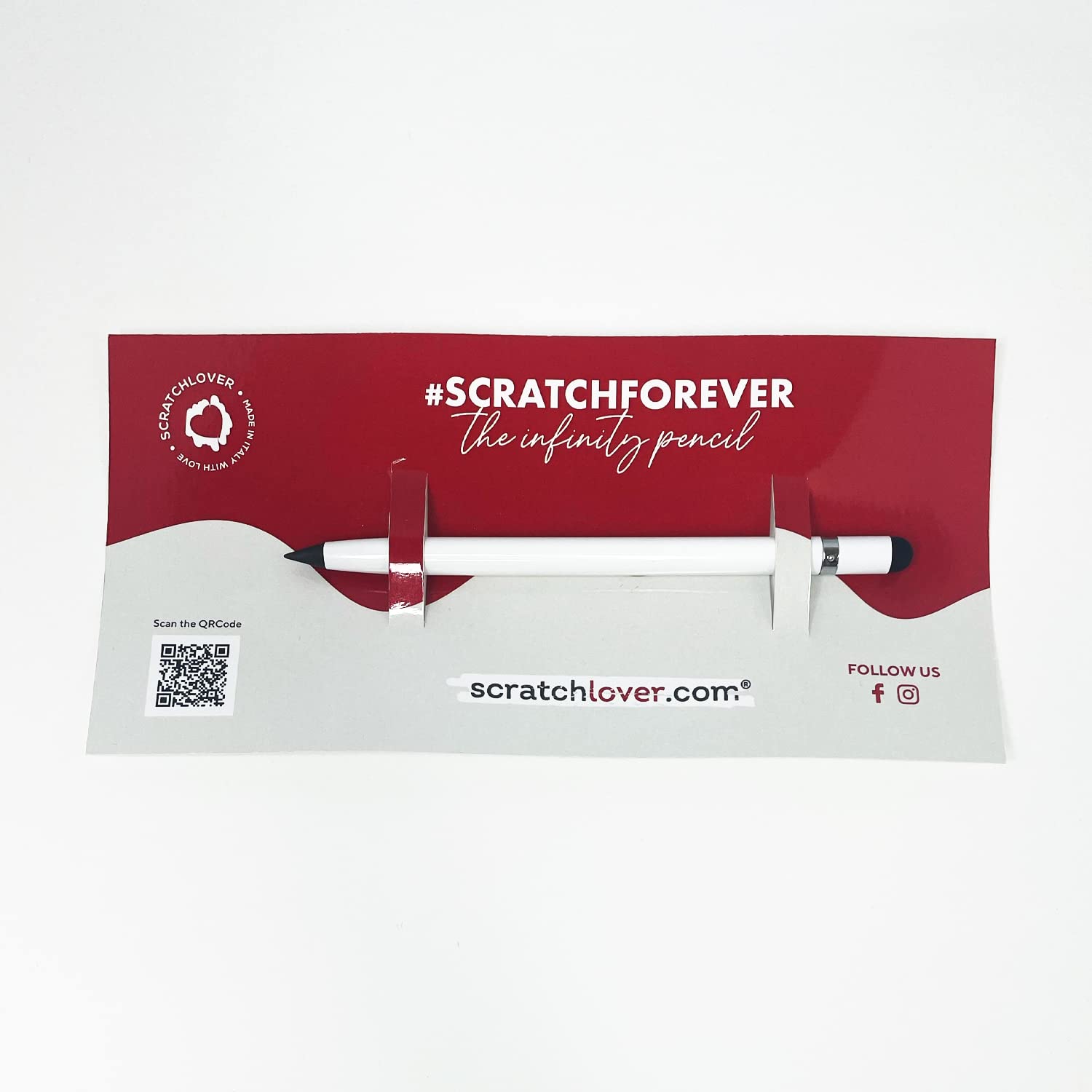 The New Infinity Pencil with Touch Screen and Hidden Eraser - Infinite Pencil - Up to 20 Km Writing Like 200 Classic Pencils, Gift Idea, Designer Gadgets (White)