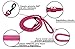 Comfortable & Shock Absorbing Pink 6ft Dog Rope Leash Feature Soft Hand Loop Great for Walking Running Hiking Climbing & Training Leash with Safety Reflective Stitching For Medium & Large Sized Dogs