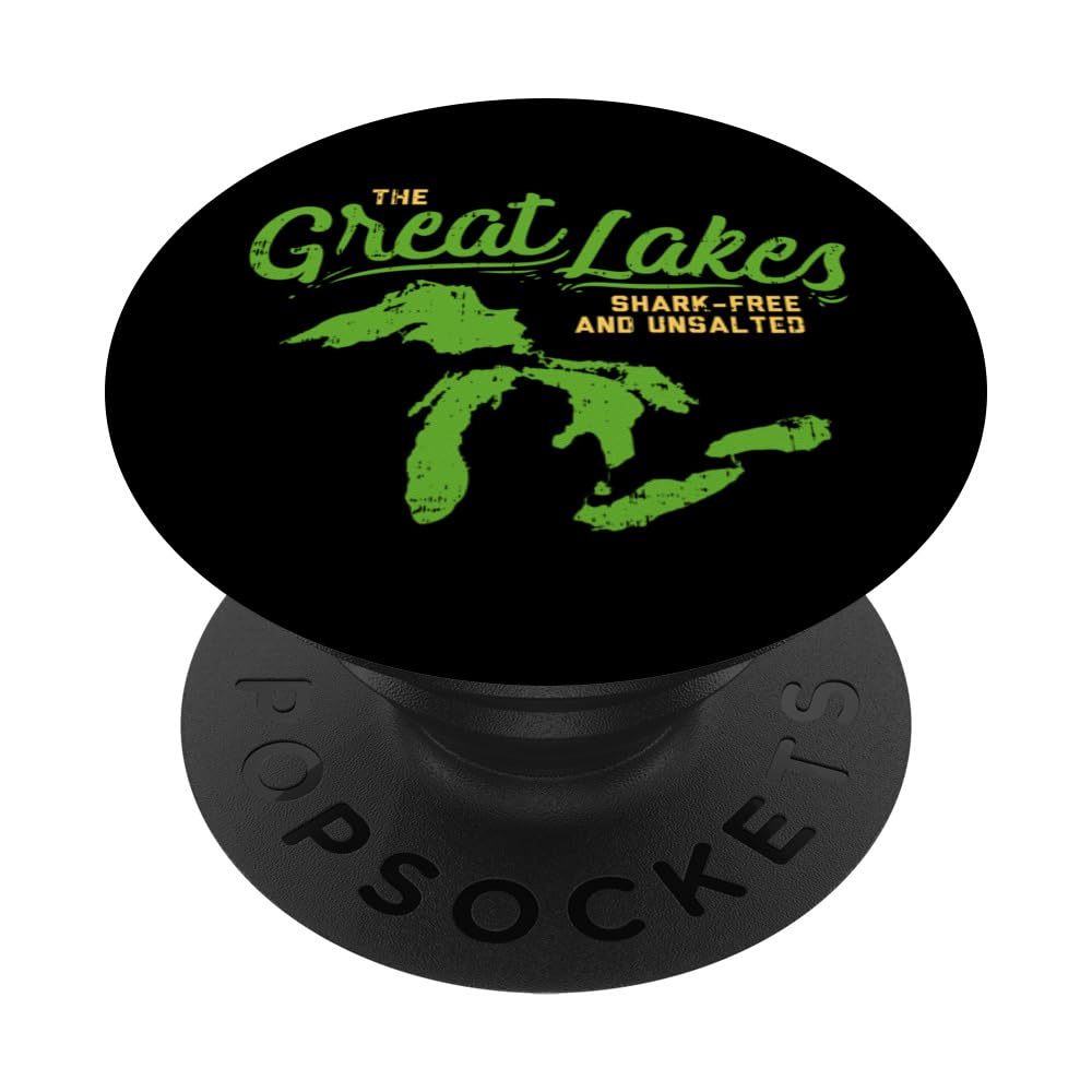 The Great Lakes Shark Free And Unsalted Summer Vacation PopSockets Swappable PopGrip