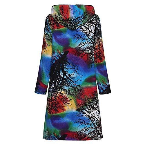 Womens Long Coats Duseedik Winter Warm Down Jackets Outwear Floral Print Plaid Hooded Pockets Oversize Coats Vests Blue