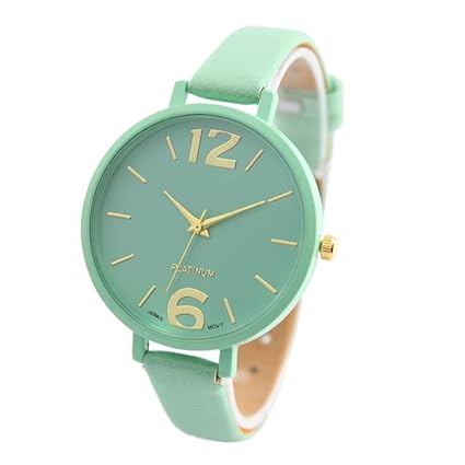 CLOUDWOOD Geneva Faux Leather Strap Analogue Quartz Movement Wrist Watch for Girls & Women-Multicolor-W03