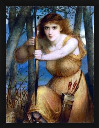 Art Oyster Edward Charles Halle The Archer - 21.05" x 28.05" Premium Canvas Print with Black Frame