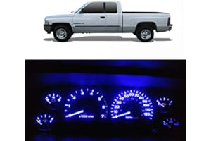 WLJH Blue Instrument Cluster Panel Gauge Dash Light Bulb Indicator Full Led Light Kit with Socket for Dodge Ram 1500 2500 350