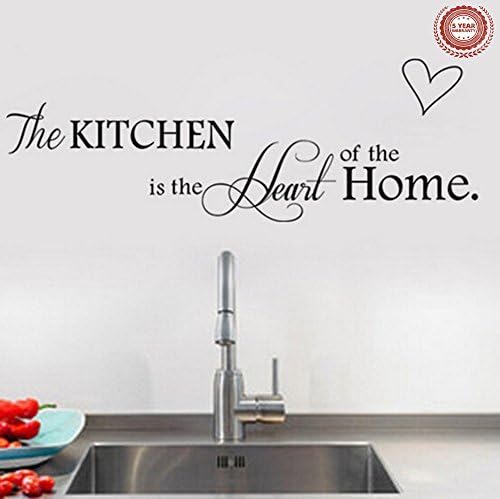 Wall Stickers 'The Kitchen ' Vinyl Wall Decal Words Quote Wall Art Sticker Home Decor 24.4 X 9 in (Black)