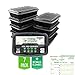 Meal Prepster Meal Prep Containers (1 Compartment) - Reusable Microwavable BPA Free - Plastic Food Safe Storage Container Lunch Boxes (28 OZ) (Black / Clear lid) + 5 Printable Planners! (7 pack)