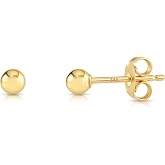 14k Yellow Gold Polished Ball Stud Earrings with Butterfly Pushback