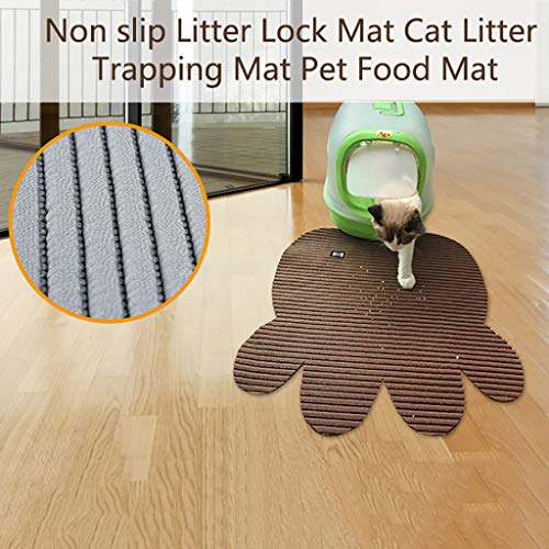 vmree Cat Litter Mat, Kitten Waterproof Non-Slip PVC Foam Soft Pad Feeding Placemat Keep Floor Clean (Gray)
