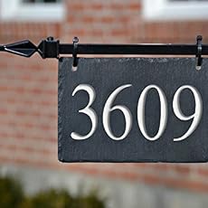 Amazon Com Hanging House Numbers Carved Slate Stone Address