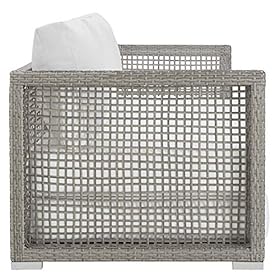 Modway EEI-2923-GRY-WHI Aura Outdoor Patio Wicker Rattan Sofa, Gray White 517VbFbosSL