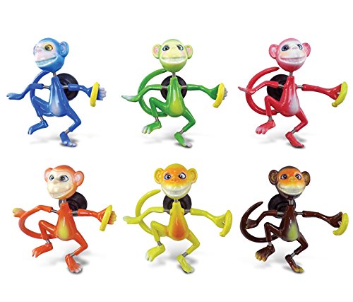 COTA Global Monkey Refrigerator Bobble Magnets Set of 6 - Assorted Color Fun Cute Zoo Wild Life Animal Bobble Head Magnets for Kitchen Fridge, Lockers, Home Decor Cool Office & Decor Novelty - 6 Pack