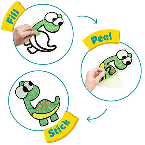 Imagimake Fleximos Dinos Pals DIY Window Art – Dotz Multi-Colour Air Dry Clay Art Playset - for Girls and Boys 3 Years+ (Dino Pals)
