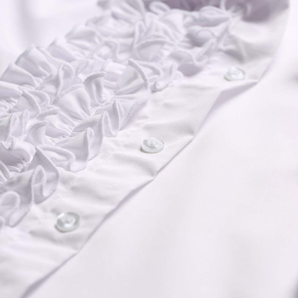 Zen Retro Mens Ruffle Ruche Frill Dinner Tuxedo Shirt at  Men’s Clothing store