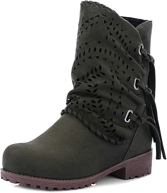 Amazon.com: Botines de invierno con cordones para mujer, puntera redonda,  de gamuza sintética, tacón bajo, antideslizantes, para mujer : Ropa,  Zapatos y Joyería