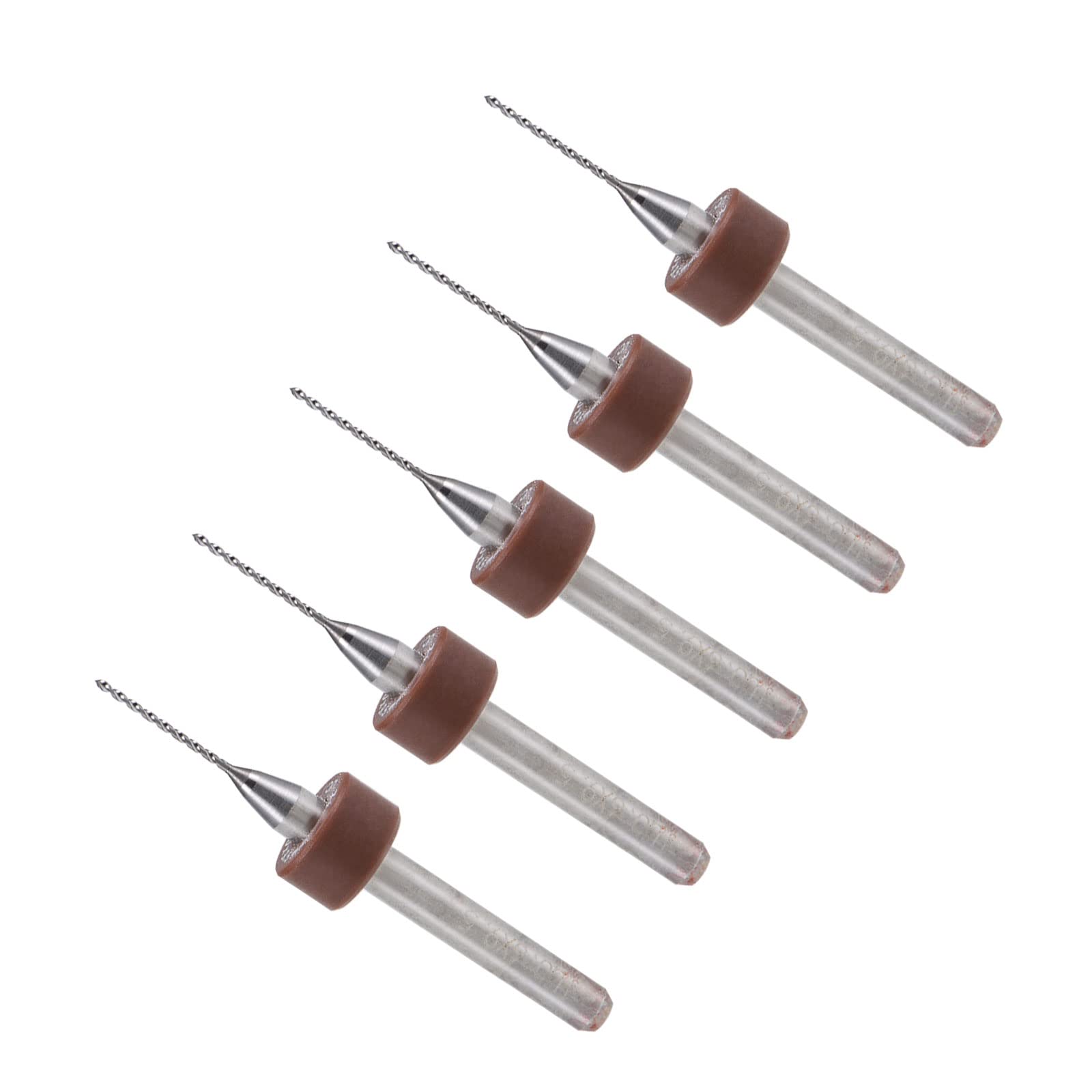 CoCud Micro PCB Drill Bits, 1/8" Shank 0.6mm Cutting Edge, Tungsten Carbide Print Circuit Board Drill Bit - (Applications: for CNC Drilling Engraving Machine), 5-Pieces
