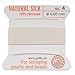 Griffin Silk Beading Cord and Needle, Size 4, White