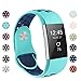POY For Fitbit Charge 2 Bands, Adjustable Breathable Replacement Sport Bands with Air Holes for Fitbit Charge 2, Small Teal/Blue