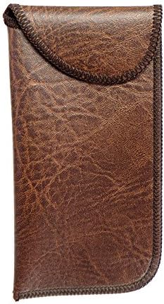 Speert Vinyl Aged Leather Eyeglass Soft Case in Brown