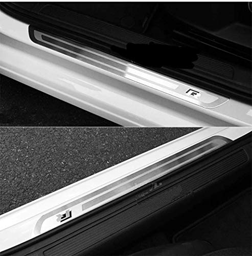 4 stks Rvs Auto Instaplijsten Protector voor Golf 6 7 GTI R-Line Jetta Polo Tiguan Silver, Scuff Guard Antislip Pedaal… - Afbeelding 3