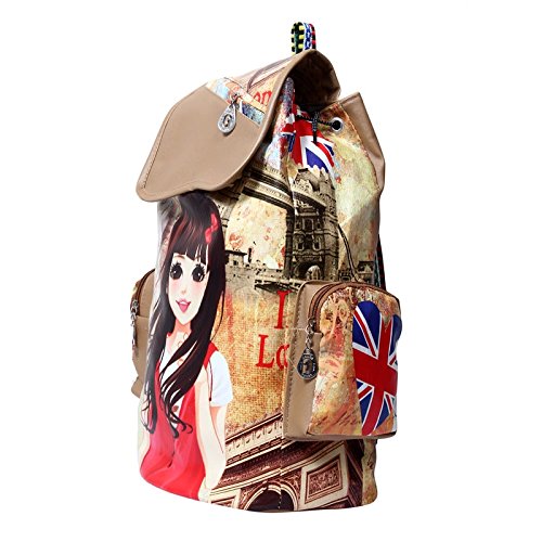 gracetop women's leather messenger backpack bag