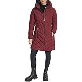 DKNY Women's Long Lightweight Hooded Puffer Jacket – Insulated Casual Outerwear