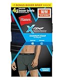 Hanes X Temp Comfort Cool Boxer Briefs 4-Pack (Includes 1 Free Bonus Boxer Brief)