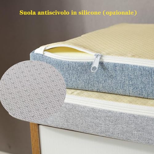 SXROMDA Custom Size Bench Cushion for Indoor/Outdoor Furniture, Garden, Thick Dining Seat Cushions for Kitchen, Wooden Home, 45D Sponge Padding
