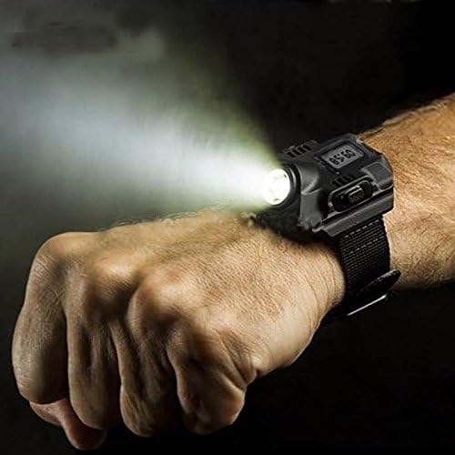 Dsstyle Super Bright Watch Flashlight Torch Lights Electronic Watch Outdoor Sports USB Rechargeable Mens Wrist Watch Wristband Lamp