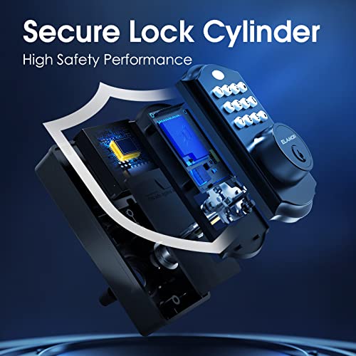 Keyless Entry Door Lock - Electronic Deadbolt Lock with Keypads, Auto Lock, 50 User Codes, Security Waterproof Keypad Lock. Easy to Install, Smart Lock for Front Door, Home Use, Apartment - All Black