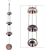 ASTARIN Tree of Life Bell Wind Chimes for Outside, Red Copper Temple Wind Bell with 3 Bells, Feng Shui Copper Wind Chime for Home Garden Yard Outdoor Decoration & Memorial Gift