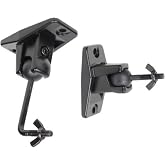 VideoSecu Speaker Wall Ceiling Mount Bracket One Pair for Universal Satellite, fits Keyhole and Thread Hole with 1/4 20 Threads, 4mm and 5mm Black 1ST