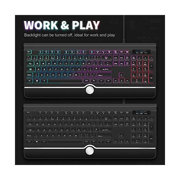 Wired-Backlight-Keyboard-Jelly-Comb-USB-Wired-Rainbow-Illuminated-Gaming-Keyboard-UK-QWERTY-Layout-with-Wrist-Support-Black Wired Backlight Keyboard, Jelly Comb USB Wired Rainbow Illuminated Gaming Keyboard UK QWERTY Layout with Wrist Support…